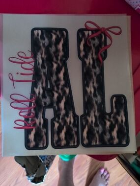 Gildan Leopard Initial Wall Accent in Black and Red